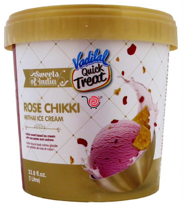 Vadilal Rose Chikki Ice Cream 1 L