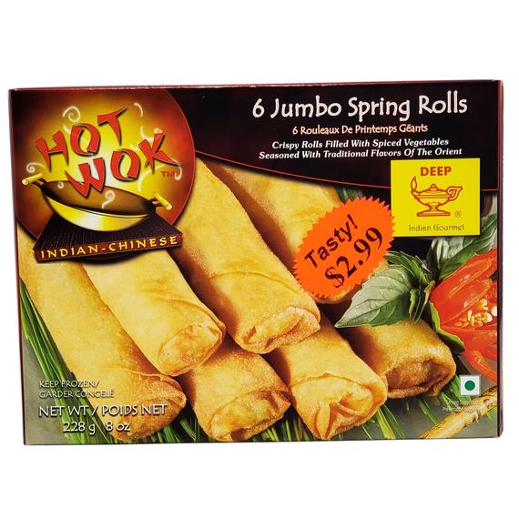 Deep Hot Wok 6 Jumbo Spring Rolls 228 Gms