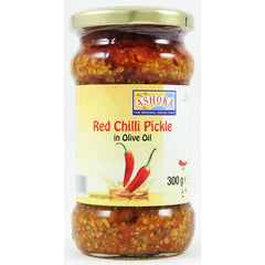 Ashoka Red Chilli Pickle in Olive Oil 10.6 Oz - 300 Gms