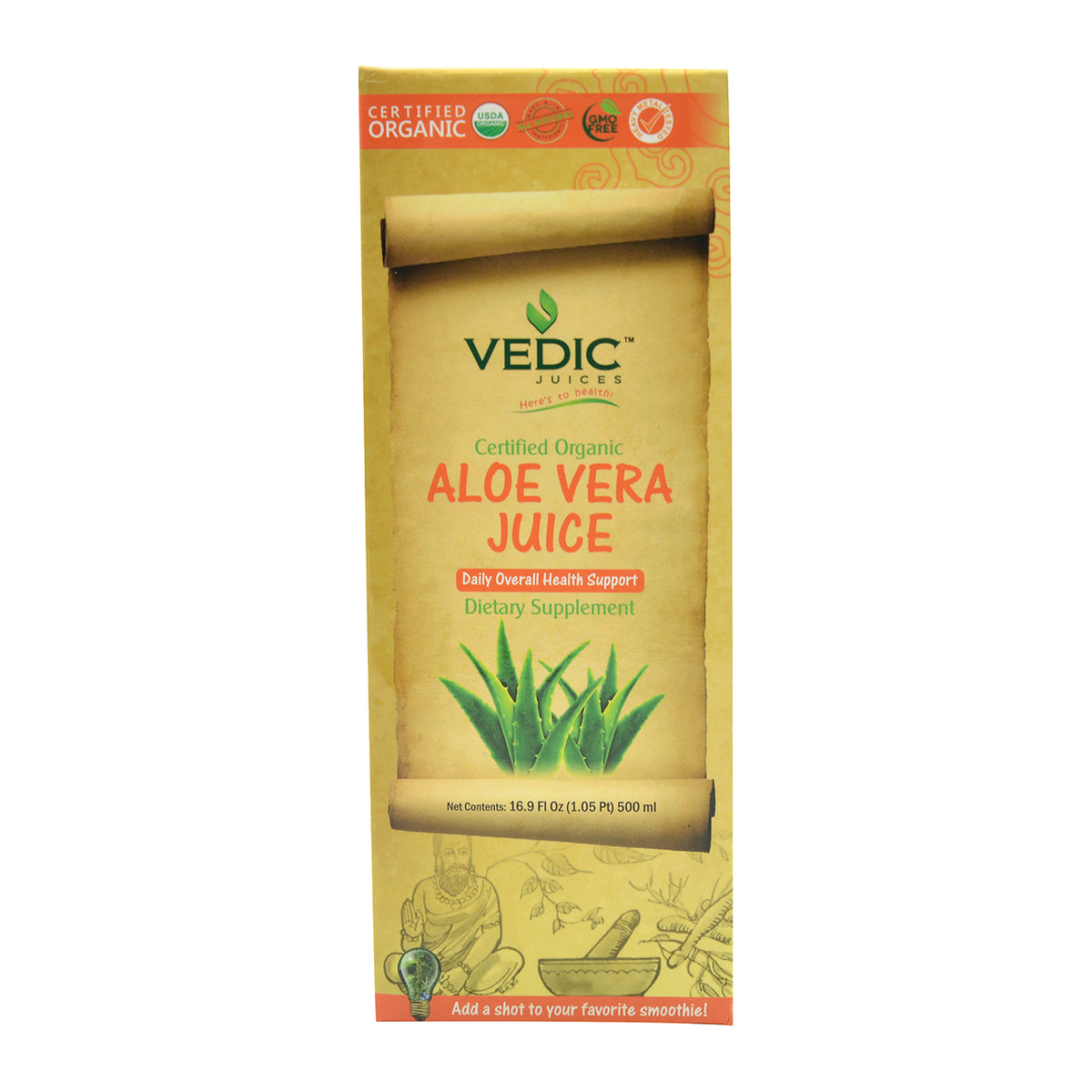 Vedic Organic Aloevera  Juice 16.9 Oz - 500 ml