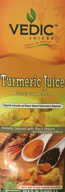 Vedic Organic Turmeric Juice 33.8 Oz - 1 L