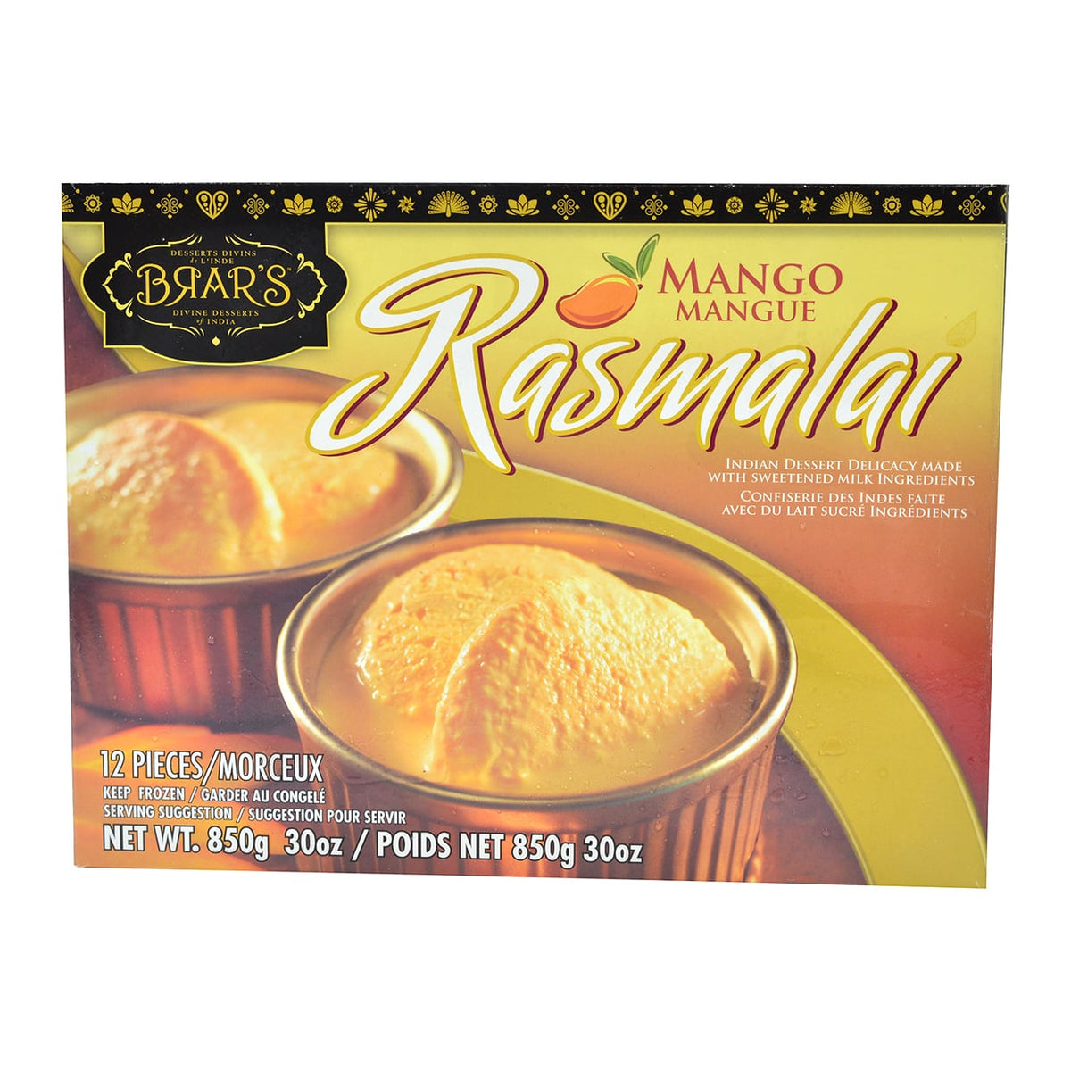 Brar's Mango Rasmalai 12 Pieces - 850 Gms