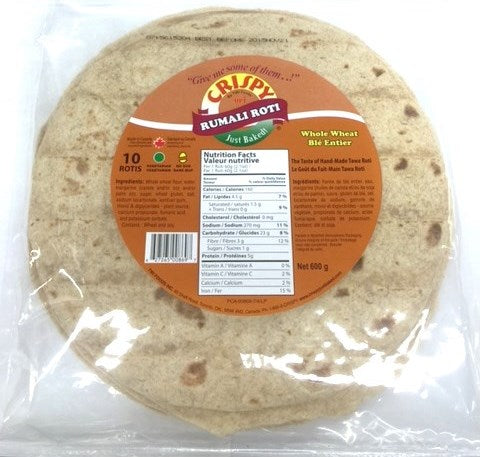 Cripsy Rumali Roti Whole Wheat 10 Pieces