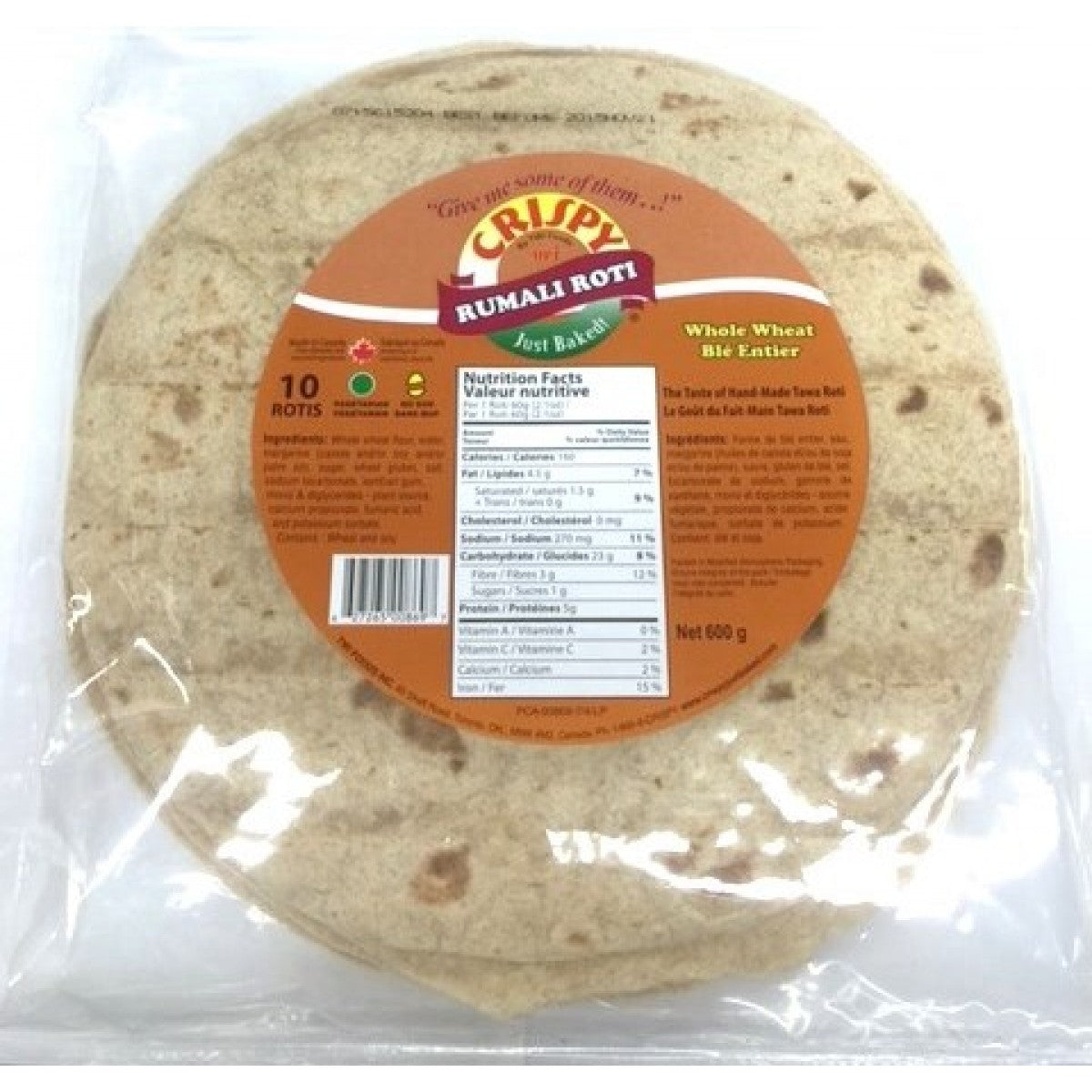 Crispy Rumali Roti Plain 10 Pieces