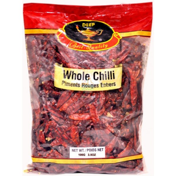 Deep Red Chilli Whole 3.5 Oz - 100 Gms