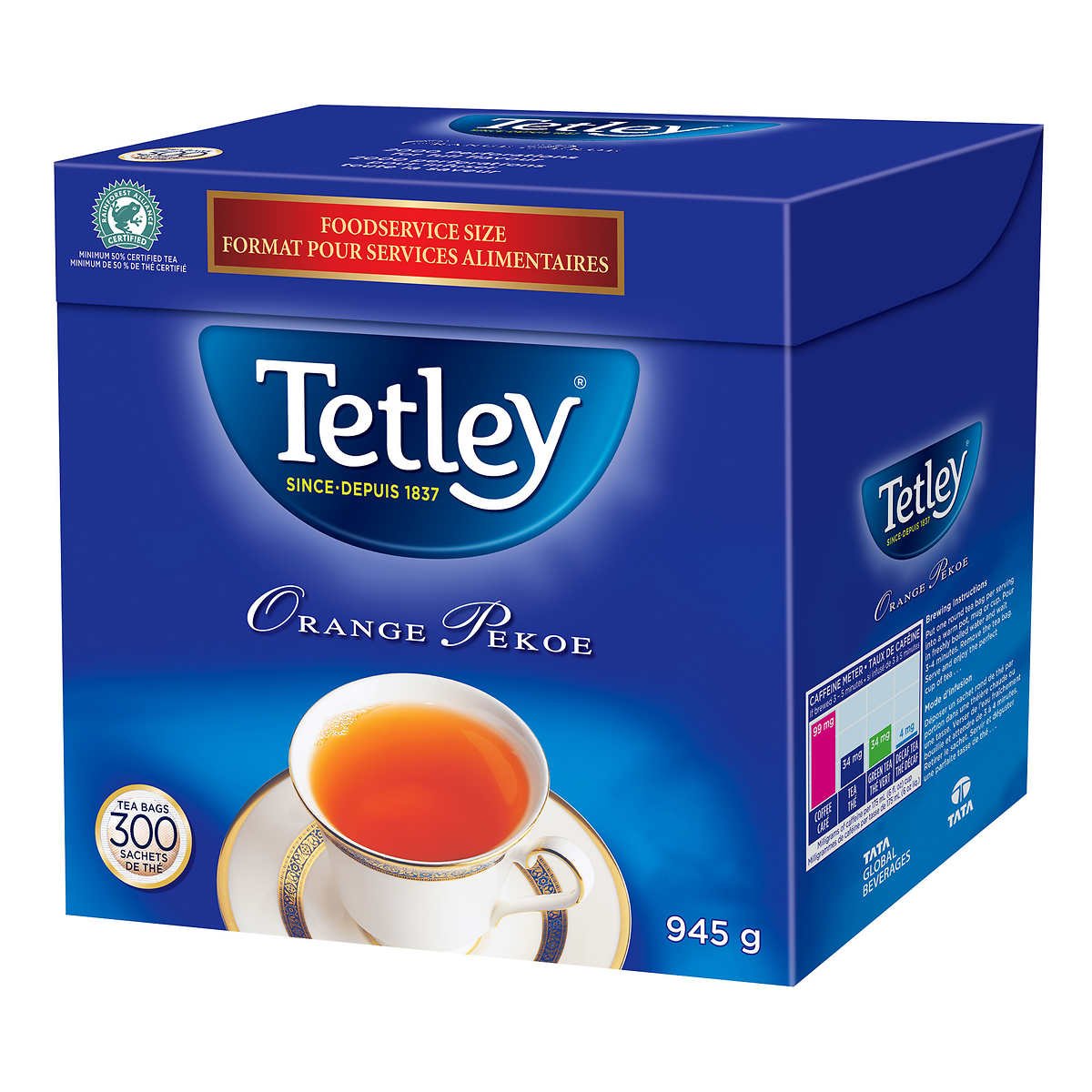 Tetley original Pekoe Premium Black Tea 33.33 oz -945 Gms 300 Tea Bags