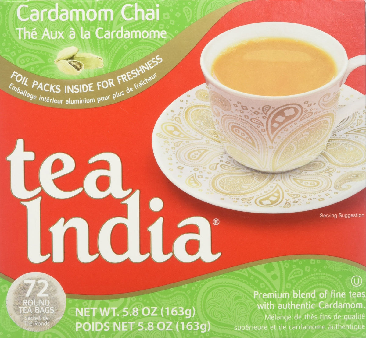 Tea India Cardamom Chai 5.8 OZ - 165 Gms