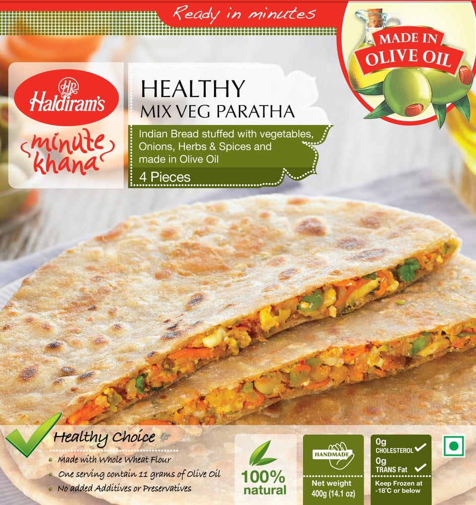 Haldiram's Healthy Mix Veg Paratha 4 Pieces