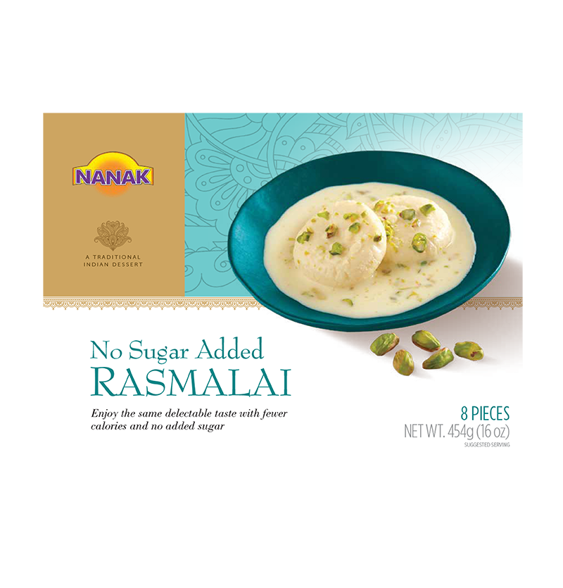 Nanak Rasmalai No Sugar 8 Pieces - 454 Gms