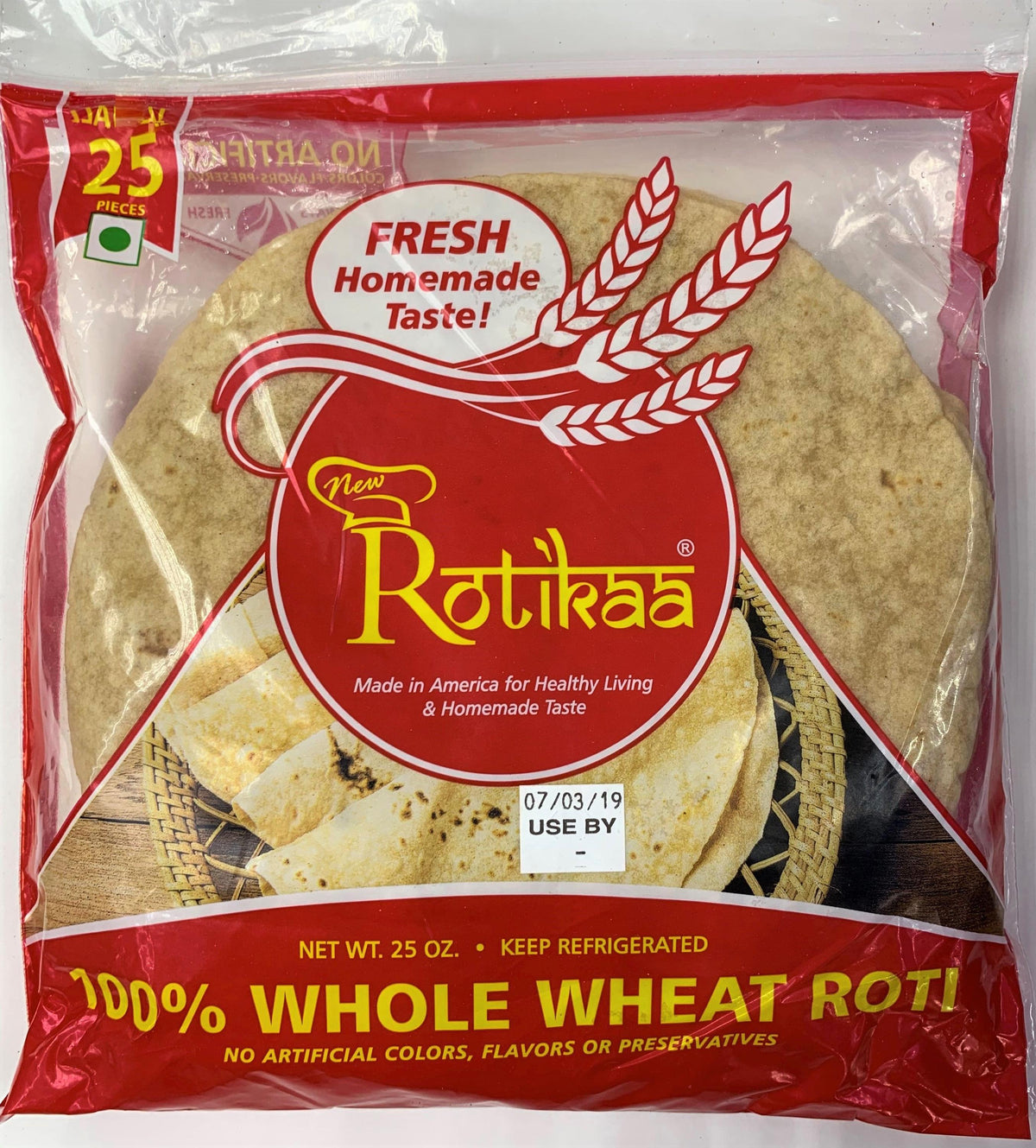 Rotika Whole Wheat 25 Pieces Small