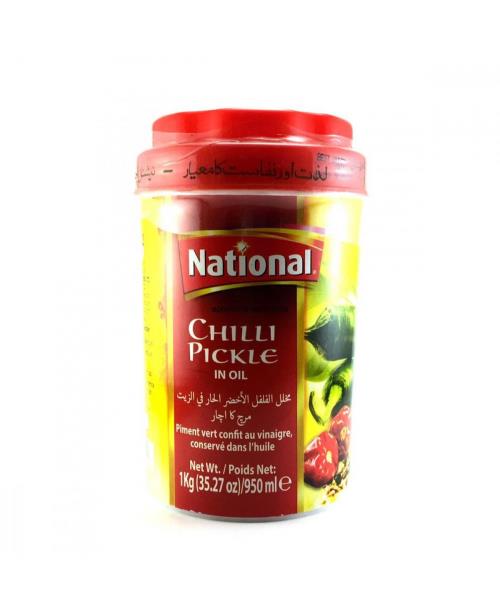 National Chilli Pickle In Oil 35.27 OZ - 1000 Gms