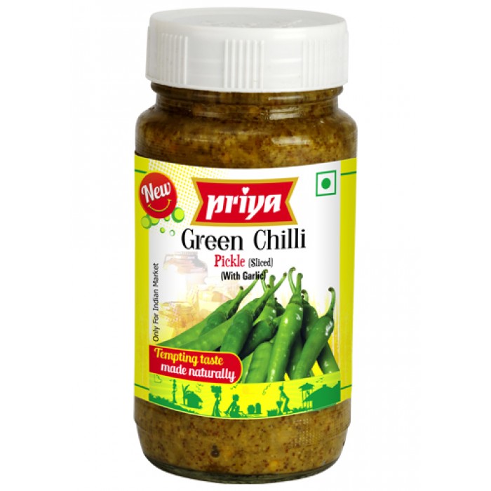 Priya Green Chilli Pickle 10.6 OZ - 300 Gms