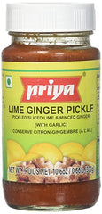 Priya Lime Ginger Pickle In Oil 10.6 OZ - 300 Gms