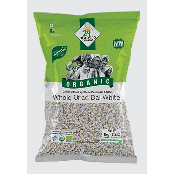 24 Mantra Organic Urad White Whole 4 LB - 1.814 KG