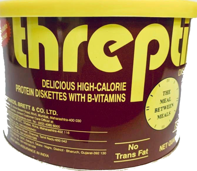 Threptin Delicious High Calorie Protein Diskettes with B-Vitamins Chocolate Flavour275 Gms