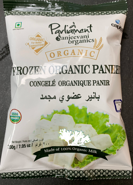 Parliament Sanjeevani Organics Forzen Organic Paneer made of 100% Organic Milk 7.05 Oz - 200 Gms