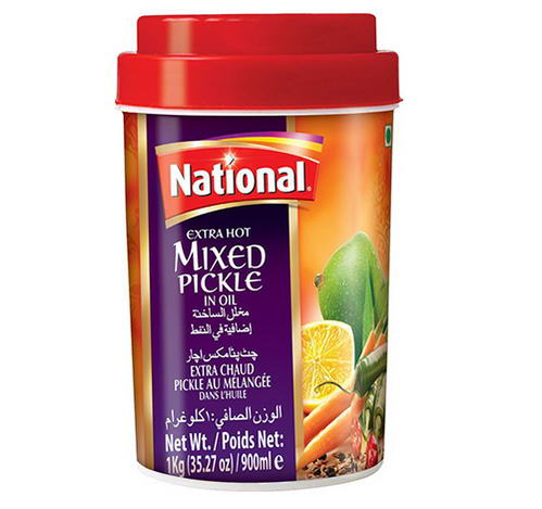 National Extra Hot Mixed Pickle In Oil 35.27 OZ - 1000 Gms