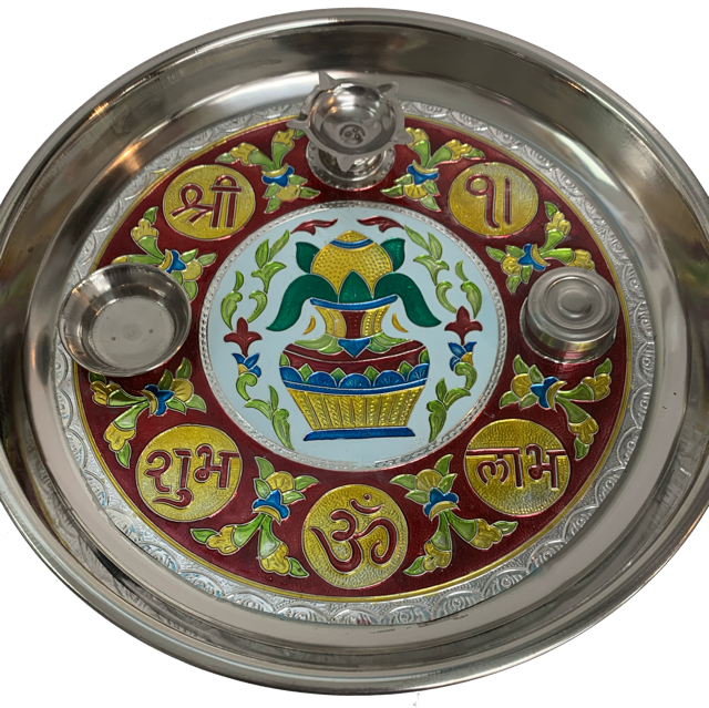 Pooja Thali 12 Inchs ( 5 Deeps)