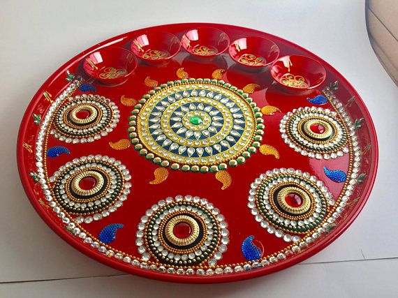 Pooja Thali 12 Inchs ( 5 Deeps)