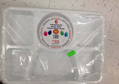 Plastic Plus 6 Compartment heavy Duty Plastic Dinner Plate 15 OZ - 4426 Gms