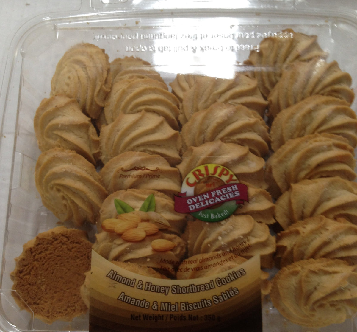 Crispy Almond & Honey Shortbread Cookies 12.34 Oz - 350 Gms