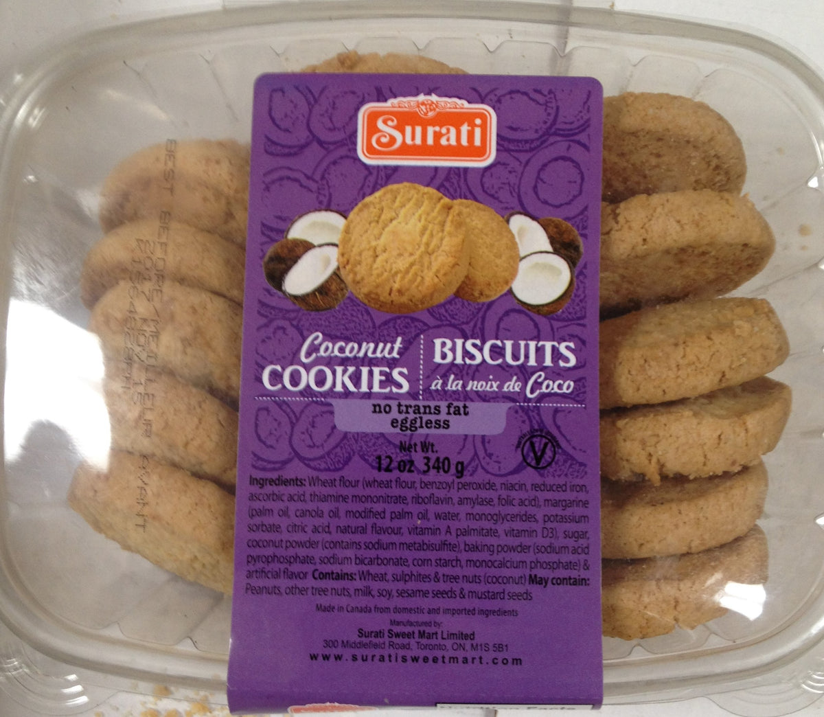 Surati Coconut Cookies 12 Oz - 340 Gms