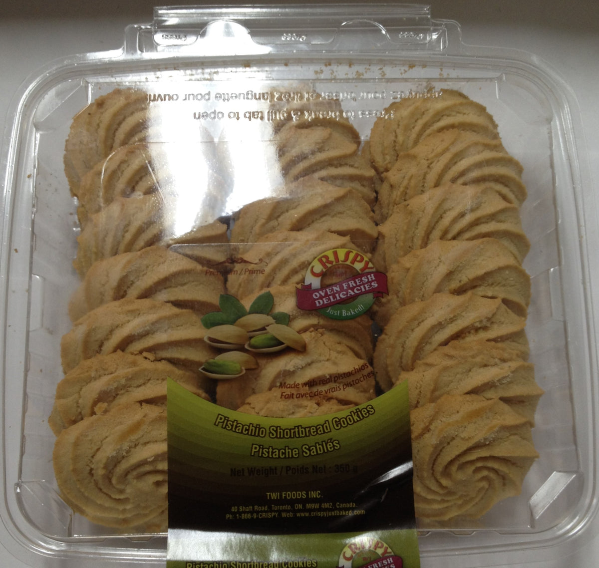 Crispy Pistachio Shortbread Cookies 12.34 Oz - 350 Gms