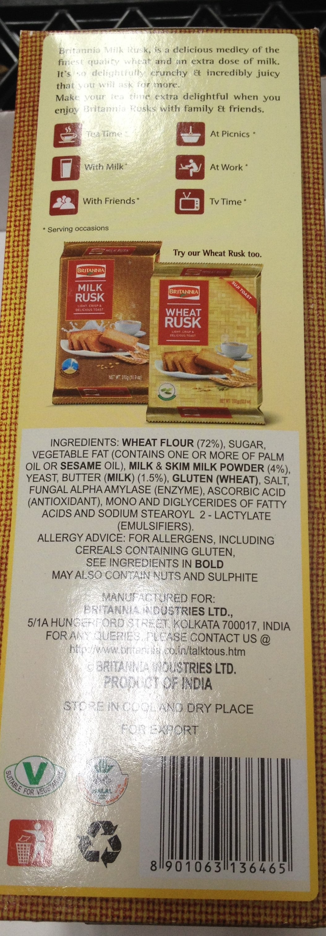 Britannia Milk Rusk 620 Gms