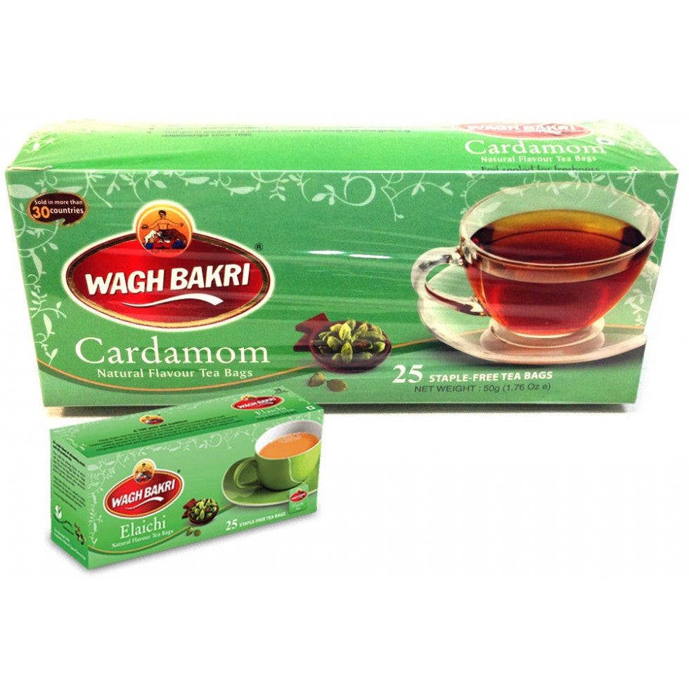 Wagh Bakri  Cardamom Tea Bags 1.76 OZ - 50 Gms