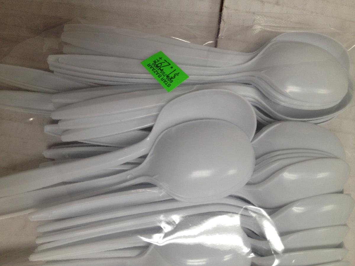 Medium Size Plastic Spoons Pack 8 OZ - 220 Gms