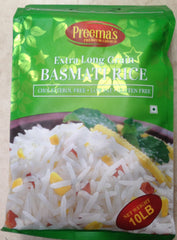 Preema's Extra Long Grain Basmati Rice 10 LB - 4.5 KGs