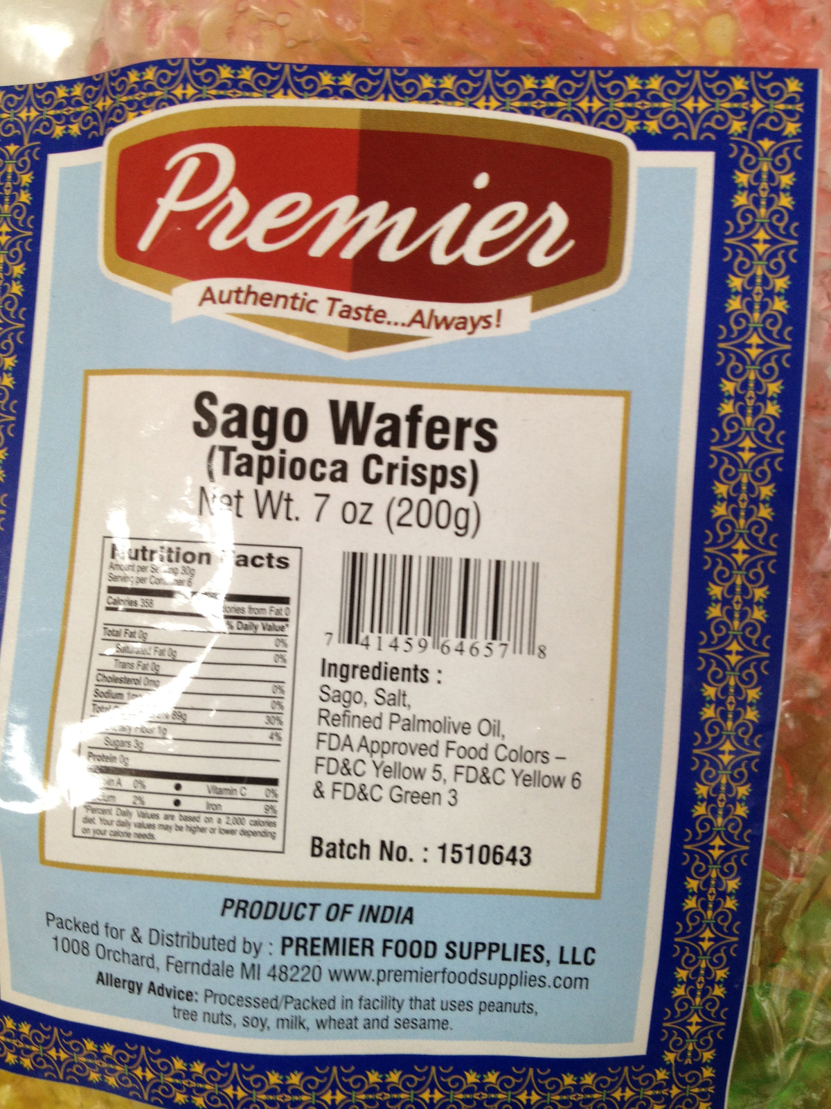 Premier Sago Wafers 7 Oz - 198 Gms