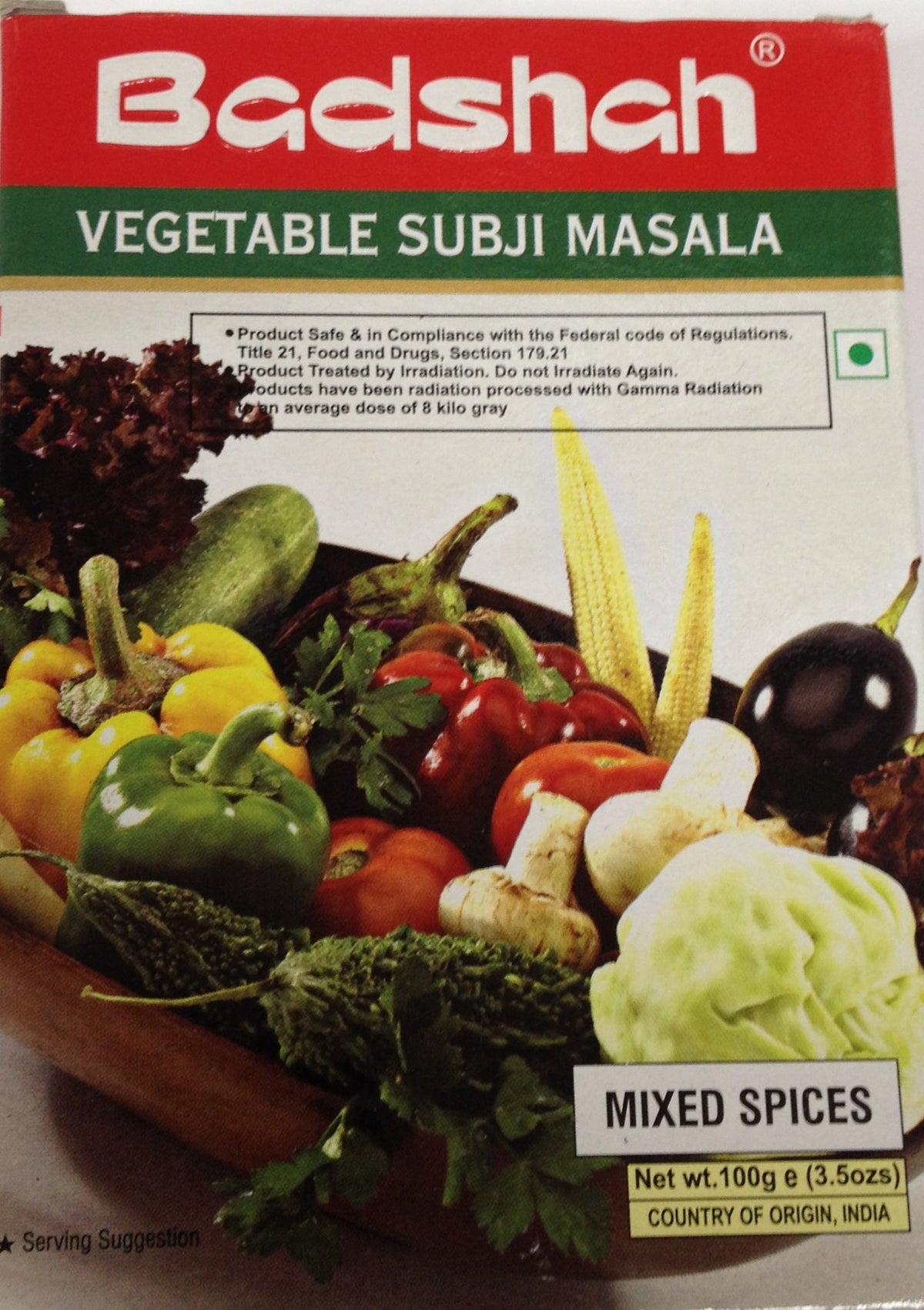 Badshah Vegetable Subji Masala 3.5 OZ - 100 Gms