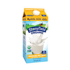 Stonyfield Organic Reduced Fat Free Milk 2% 1-2 Gallon