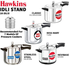 Hawkins Stainless Steel 18 Idli Stand-Recommended for 7 Models of hawkin's pressure cooker