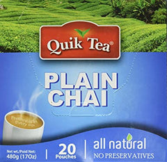 Quick Tea Plain Chai 17 OZ - 480 Gms 20 Pouches