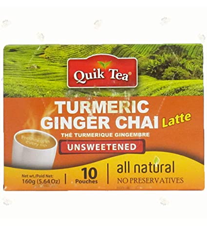 Quick Tea Turmeric Ginger Chai 8.5 oz - 240 Gms 10 Pouches