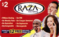 Raza  Phone  Calling card - $2