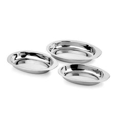 Super Shyne Stainless Steel Sectional Katori (Oval Shape Bowl) - 4x5 inch